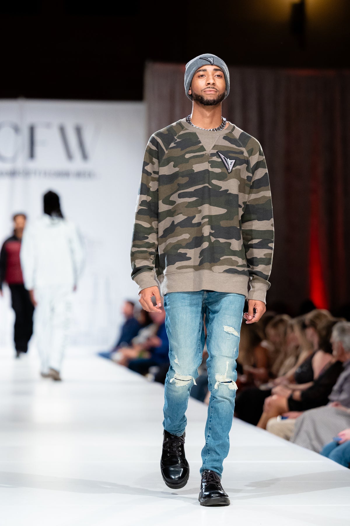 ANGEL Camo Crewneck Sweater